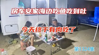 房车安家海边吃鱼吃到吐，今天终于有肉吃了