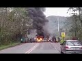 manifestação popular gera interdição total na rio santos de ubatuba nesta manhã