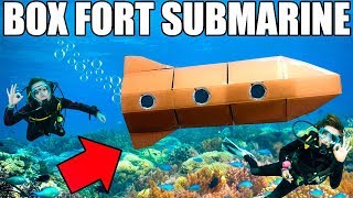 24 HOUR BOX FORT SUBMARINE CHALLENGE!! 📦💦 Scuba Tanks, Onboard Oxygen & More!
