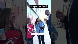 Rangers-Devils predictions from outside the Prudential Center 🔵🔴🏒⚫️🔴 | New York Post Sports #shorts