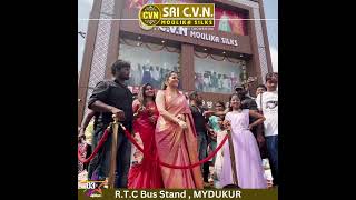 Grand opening with  Anasuya Bharadwaj / Sri CVN ￼Moulika silks 3rd showroom grand opening