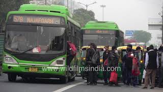 Crowded DTC buses, vehicles honking during rush hour | New Delhi traffic every day