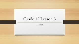Delphi Grade 12 Insert SQL Ep 3
