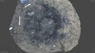 Photogrammetry: Top-down view of a 3D model of an explored geophysical target