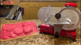 Slice Frozen Beef Paper Thin on  Beswood 250 Meat Slicer. The Secret To Making Best Beef Jerky!