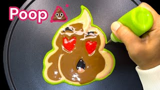 Drawing Poop Pancake - Poop Emoji, Emoji Funny, Pancake Art @rainbowpancakeart