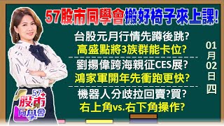 股匯雙殺！元月怎麼開門黑？聯電成川普回鍋贏家？華爾街大多頭點名AI贏家 軟體股今年優於AI硬體？機器人誰是禮物？誰是刀？台積電季線都是禮物價？《57股市同學會》陳明君 吳岳展 鄭偉群 鄧尚維