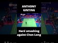 Anthony ginting hard smashing#shorts #badminton #badmintonindonesia #shuttle #olympics #lee