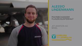 Polymechaniker, Flugzeugunterhalt, Alessio Lindenmann - Lehrling des Jahres