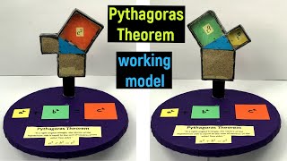 pythagoras theorem working model - pythagoras theorem maths project model - #diyasfunplay