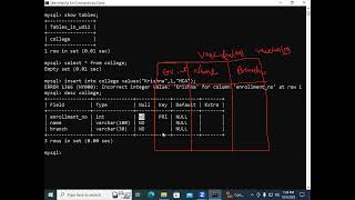 MySQL create database , create table, insert, select command Part 2