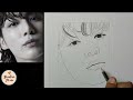 how to draw bts jungkook drawing step by step tutorial