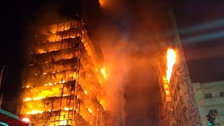 Brazil highrise fire causes building to collapse