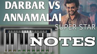 Annamalai Vs Darbar Bgm | Piano Notes | Superstar