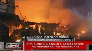 QRT: BFP: Sunog, nagmula sa gas stove na napabayaang nakabukas