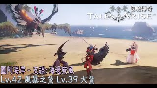 [PS4] Tales of Arise 破曉傳奇 次級* 圖阿海岸 - 支線: 海邊旋風 - Lv.42 風暴之鷟 Lv.39 大鷟（使用角色: 琳薇爾）