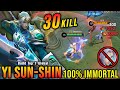 100% IMMORTAL!! 30 Kills Yi Sun Shin Best Build and Emblem!! - Build Top 1 Global Yi Sun Shin ~ MLBB