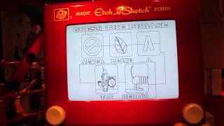 Interactive Etch-A-Sketch in Toy Story Mania Queue