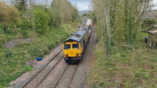 GBRf 66707 'Sir Sam Fay / Great Central Railway' Passes Imber Road Overbridge 13/4/22