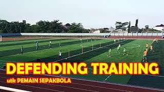 Latihan bertahan utk pemain sepakbola [compact, press, cover, balance]