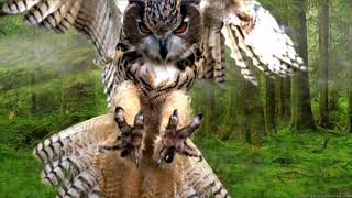 #Футаж сова летит прямо на тебя ◄4K•HD► #Footage an owl flies right at you