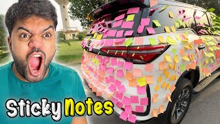 Meri Gari Par Sticky Notes Prank Ho Geya 😱 | Sticky Notes Car Prank (Gone Wrong) 😡