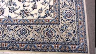 Naien, Esfahan, Iran, Persian hand woven, silk \u0026 wool, 6.8 X 10.2 ft, #625