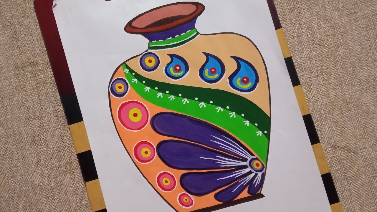 Flower Pot Design Drawing Easy With Colour Infoupdate Org