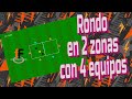 Rondo en 2 zonas con 4 equipos