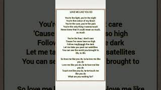 Love Me like You Do 💙~Ellie Goulding #shorts #viral #lyrics