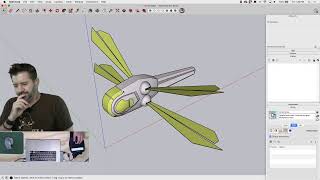 Modeling an Ornithopter from Dune live in SketchUp