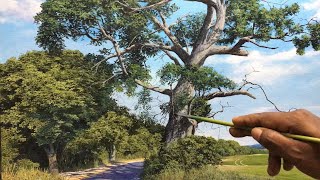 How To Paint Tree Deatails With Acrylic paints | Time Lapse | #48