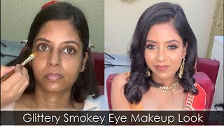 Glitter Eye Makeup Look  | How To Apply Glittery Smokey Eyeshadow By Prabhleen Kaur Artistry