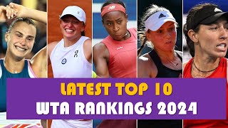 Top 10 Tennis Players | Tennis ranking  | wta rankings 2024