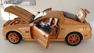 Wood Carving - Ford Mustang GT 5.0 2013 - Woodworking Art