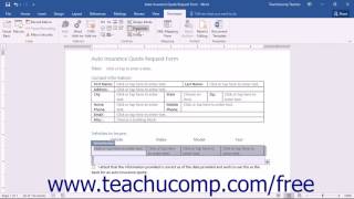 Word 2016 Tutorial Repeating Section Content Control Microsoft Training