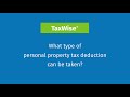 Tax Help with TaxWise - Personal Property