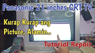 Panasonic 21'crt tv Kurap Kurap ang Picture, alamin ang dahilan. Tutorial repair.