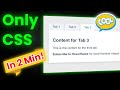 How To Create Tabs with only HTML & CSS | quick css tutorial | custom tabs in html css
