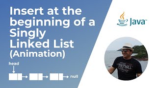 Insert node at the beginning of a Singly Linked List in Java (Animation)