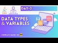 Day-3 | Data Types and Variables | JAVA Tutorial | JAVA Full Course