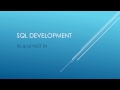 SQL TUTORIAL - IN and NOT IN