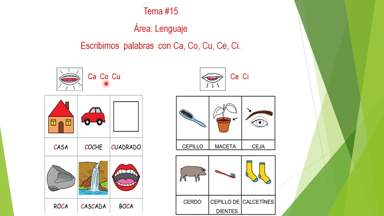 P2: Lenguaje - Palabras Con CA, CO, CU Y CE, CI (2do De Primaria) - YouTube