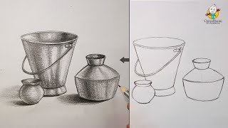 Still Life Object Drawing  Easy Step by Step with Pencil Shading