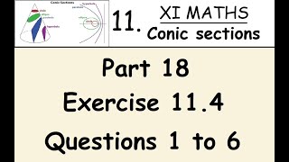 Kerala State 11th math - Chapter 11 - Conic sections - Part 18 - Exercise 11.4 - Questions 1 to 6