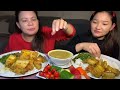 सोफ,पांलुगो साग,पिडालु mix दाल pork gravy mukbang