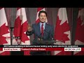 trudeau speaks at national caucus amid calls for his resignation canada tonight