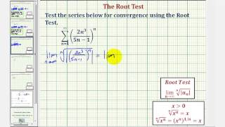 Ex 3:  Infinite Series - The Root Test (Divergent)