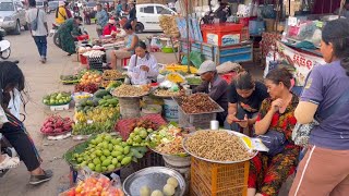 Amazing! Living Cambodian People Buying \u0026 Selling Food, Vegetables, Meat, Fruit 🍎