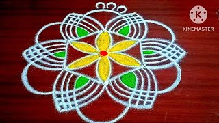 Very Easy Daily morning Rangoli design #traditionalkolam #fridaykolam #pullikolamdesign